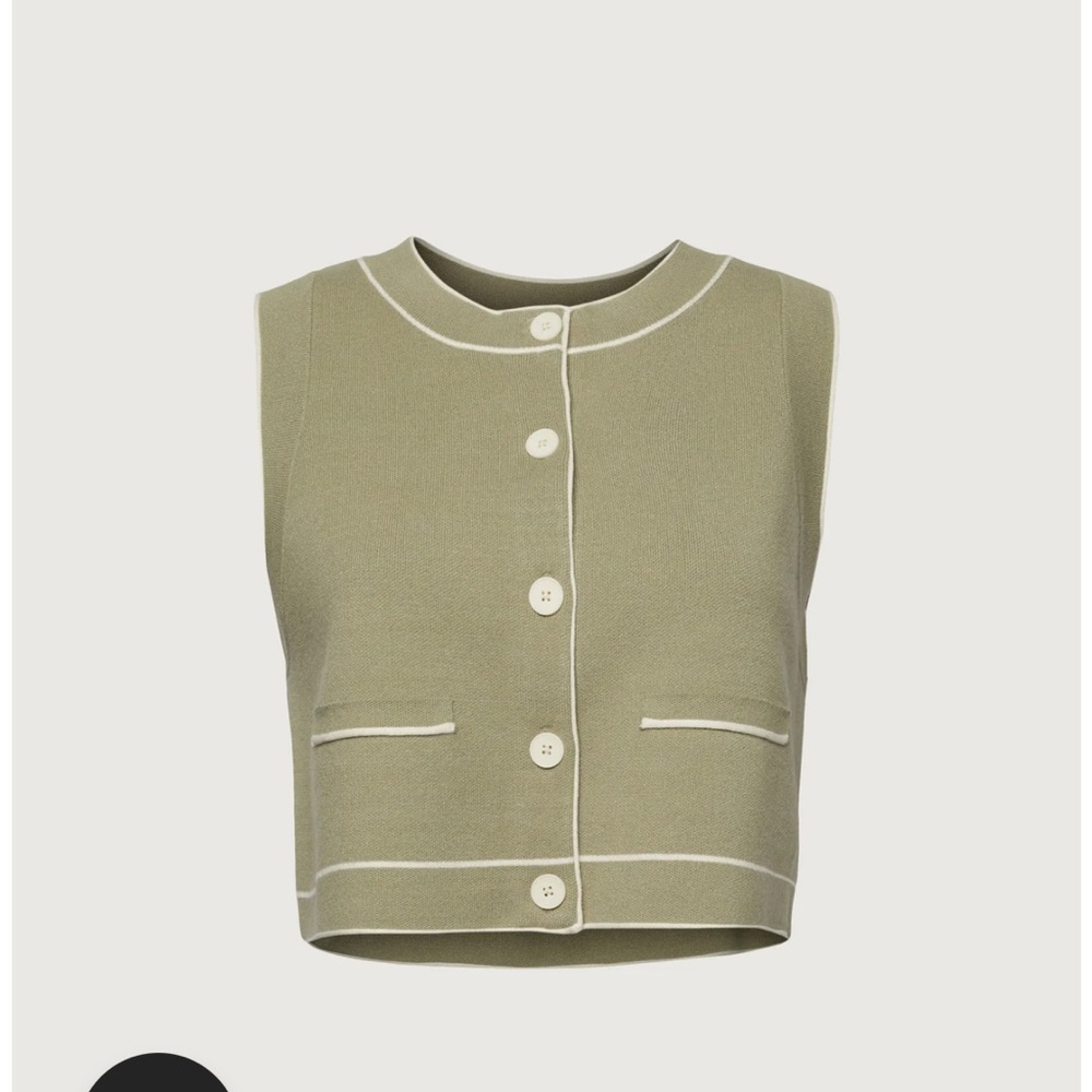 Button Up Sweater Vest - Tea and Cream - Picture 5 of 5